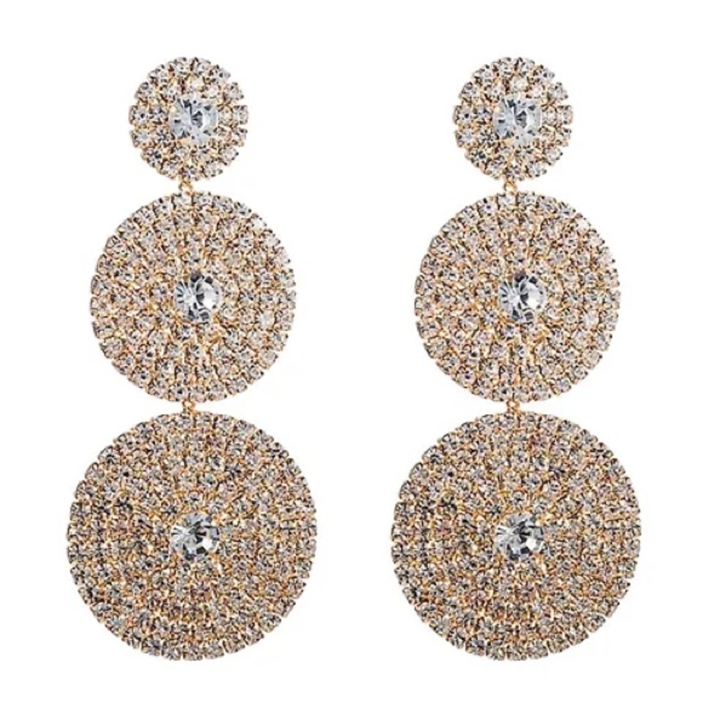 🌸 Gold Drop Dangle Earrings - Picture 1 of 3